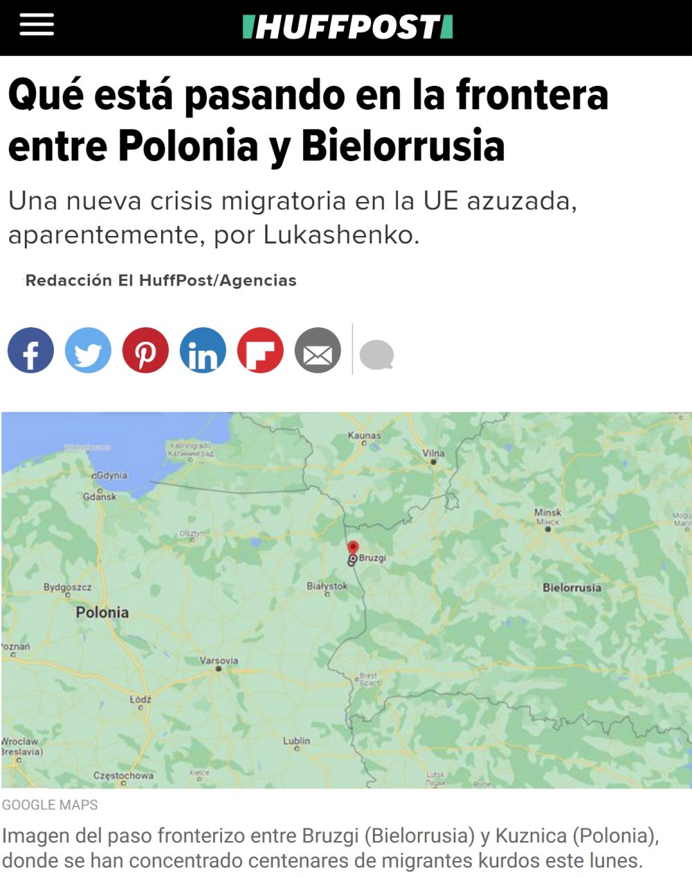 ¿Qué está pasando en la frontera de Bielorrusia con Polonia?