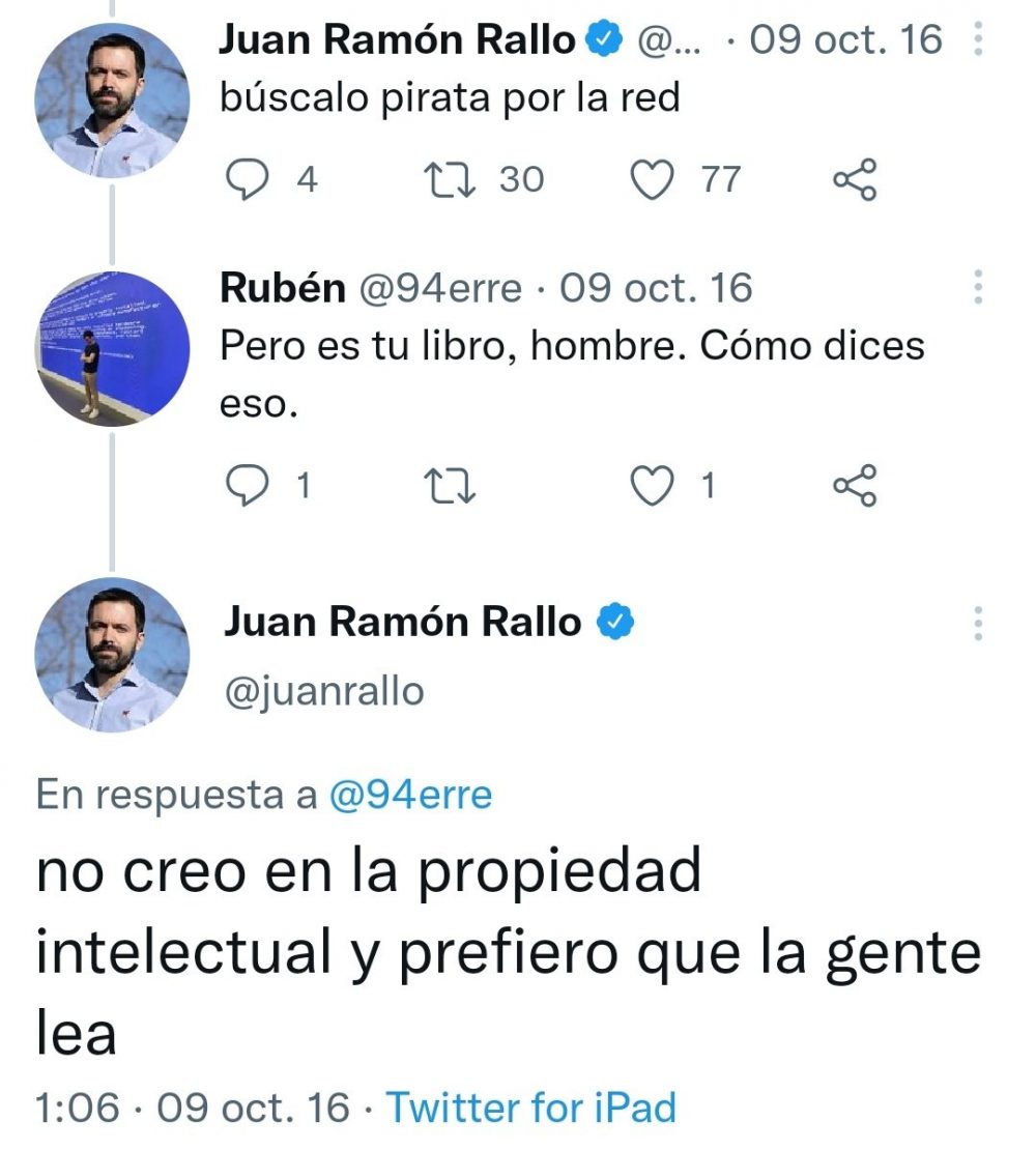 "Pero es tu libro, hombre. Cómo dices eso"