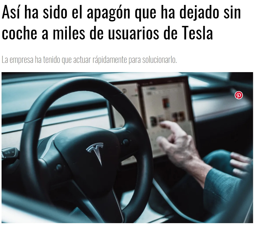 500 usuarios de Tesla se quedan sin poder entrar a su coche debido a un fallo en la aplicación