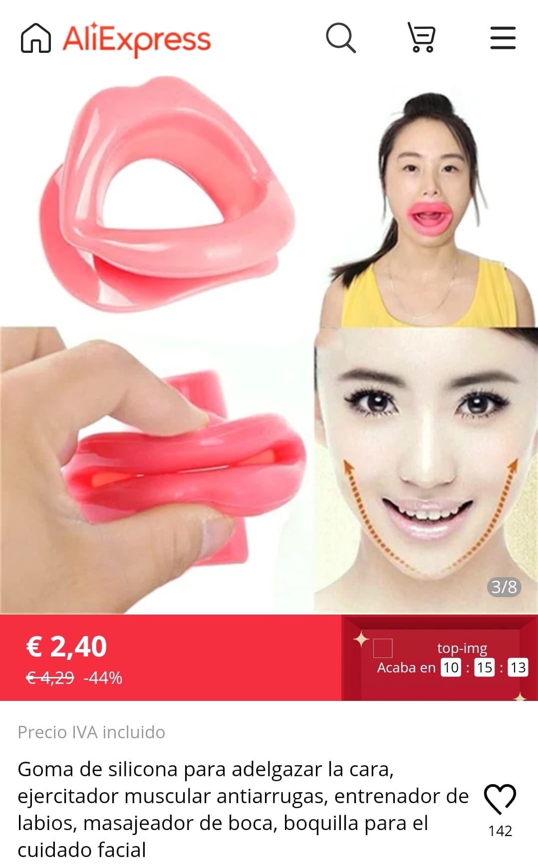 "Dispositivo anti arrugas para adelgazar la cara"