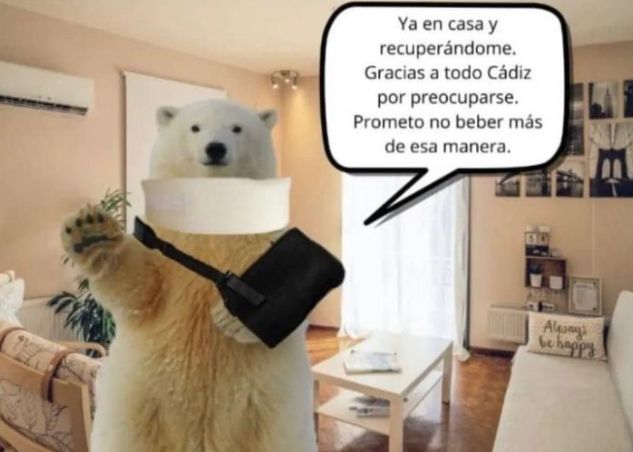 El oso de la cabalgata de Cádiz pide chops