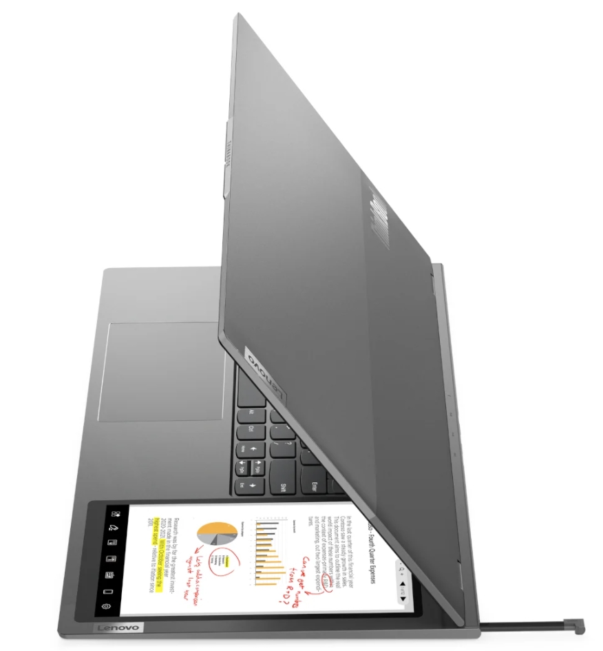 Lenovo lanza un portátil con pantalla secundaria al lado del teclado