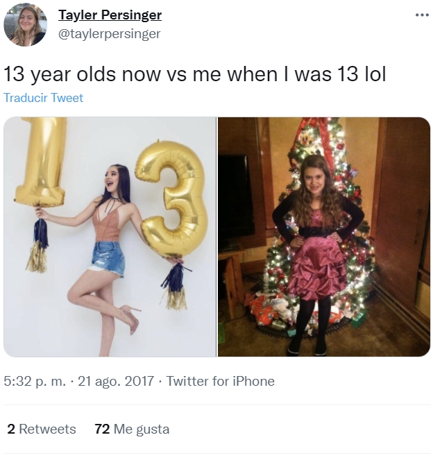 "13 años ahora vs yo con 13 años"