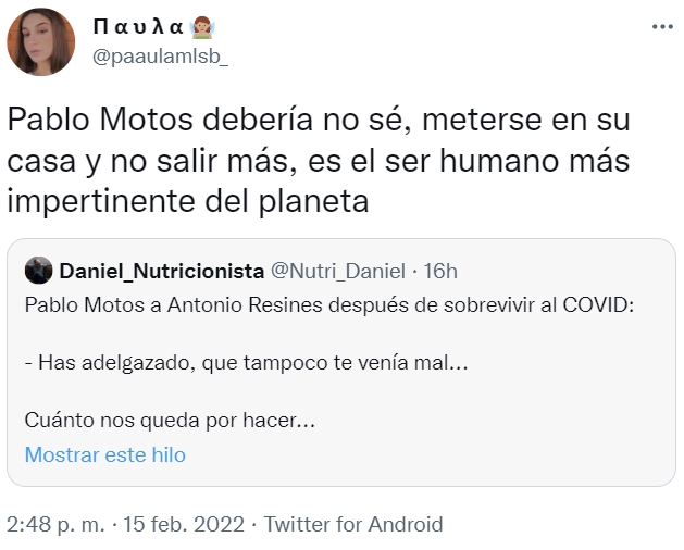 Pablo Motos hace un chascarrillo sobre la pérdida de peso de Antonio Resines, y en Twitter no pierden la oportunidad de cancelarle por enésima vez