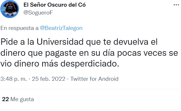 Está entretenida la competición entre Echenique y Bea Talegón por ver quién mete más veces la pata...