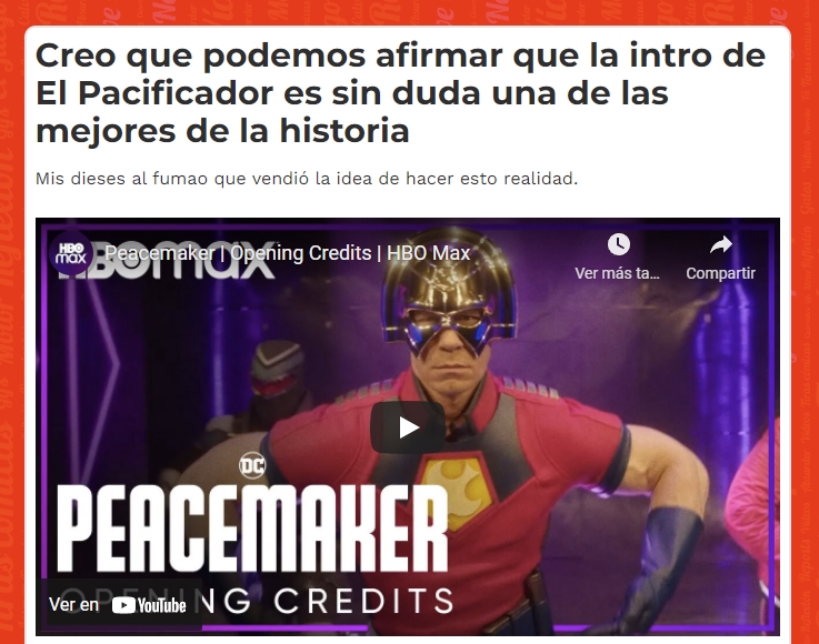 Lo único que le faltaba a la intro de El Pacificador