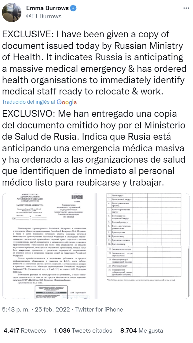 Coged esta información con pinzas, pero se habla de que Rusia se prepara para... ¿sufrir muchas bajas?