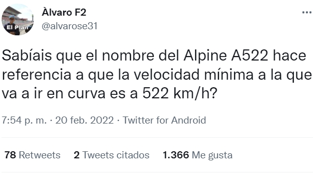 Así es el nuevo Alpine A522