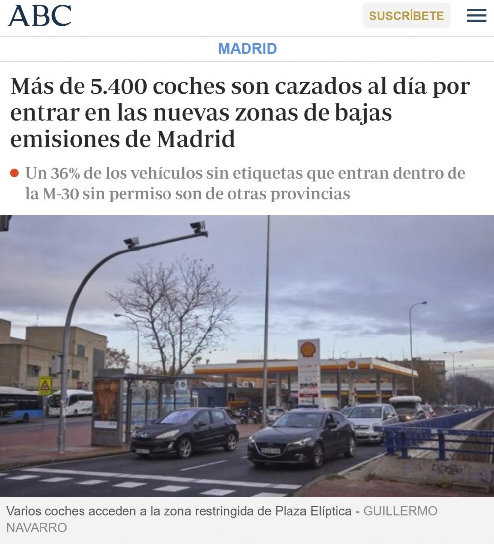 4,2 millones de euros al mes solo en multas por entrar en las nuevas zonas de bajas emisiones...