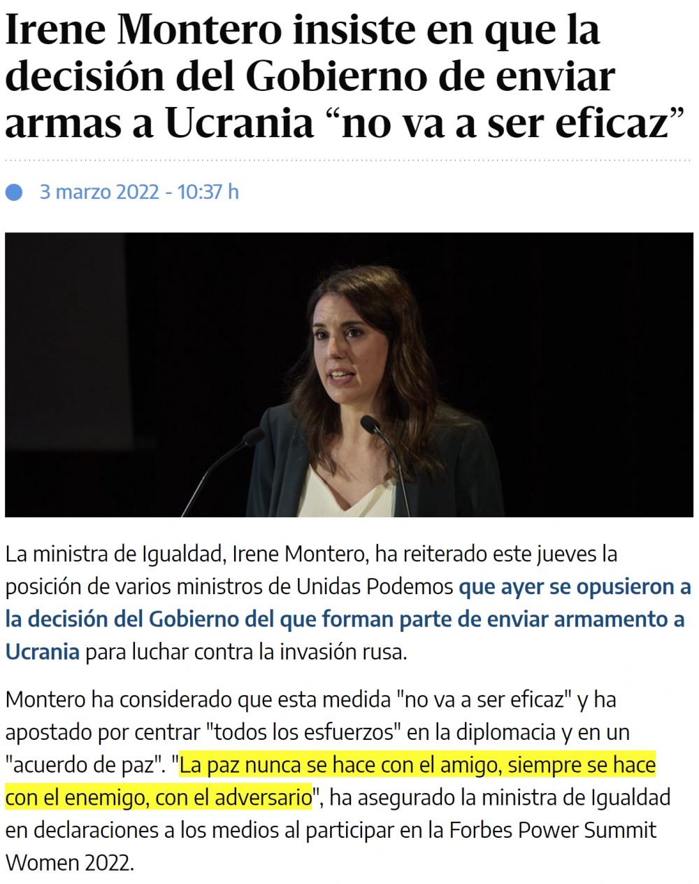 Pues no me imagino yo a Irene defendiendo que las mujeres deberían negociar custodias con sus ex-parejas maltratadores...