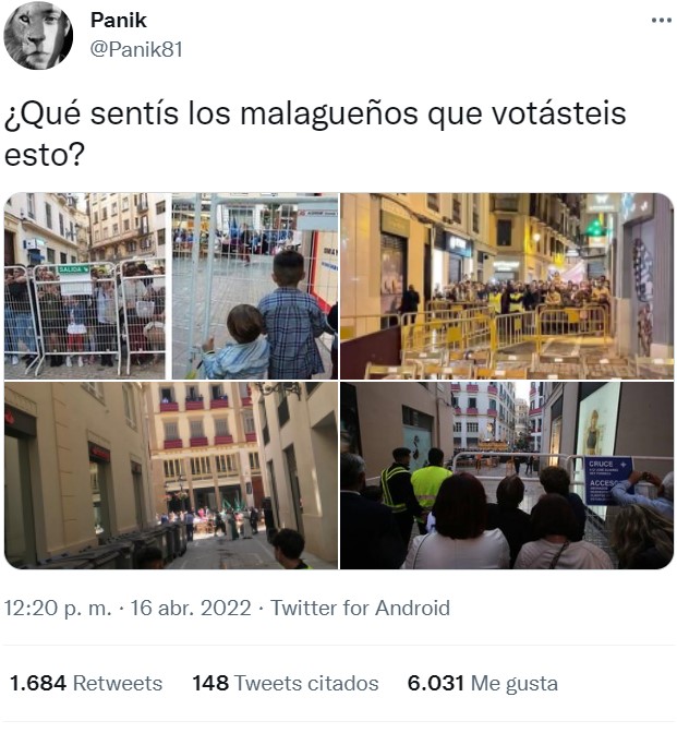 Indignación en Málaga porque muchas personas no han podido ver las procesiones