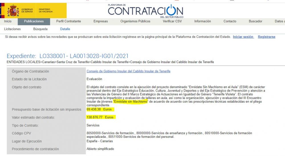 La app del Cabildo de Tenerife para medir el machismo de los jóvenes: 140.000€.