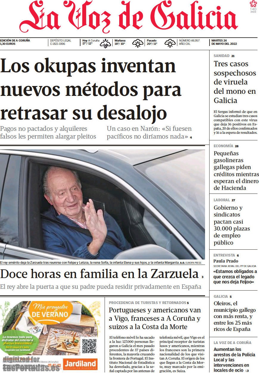 La portada de hoy de La Voz de Galicia