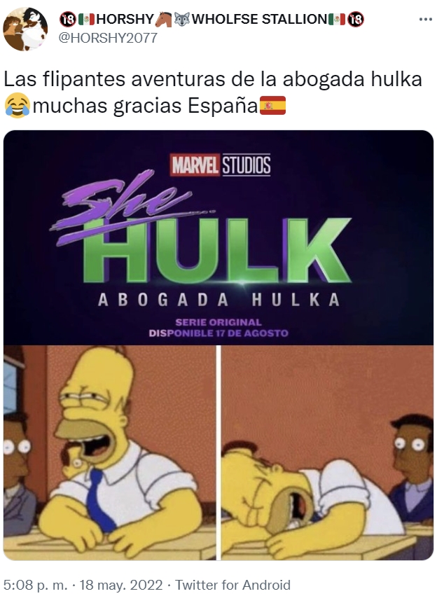 Como era de esperar en Latinoamérica ya se están partiendo el cuIo con el título que le hemos puesto a "Abogada Hulka" en España