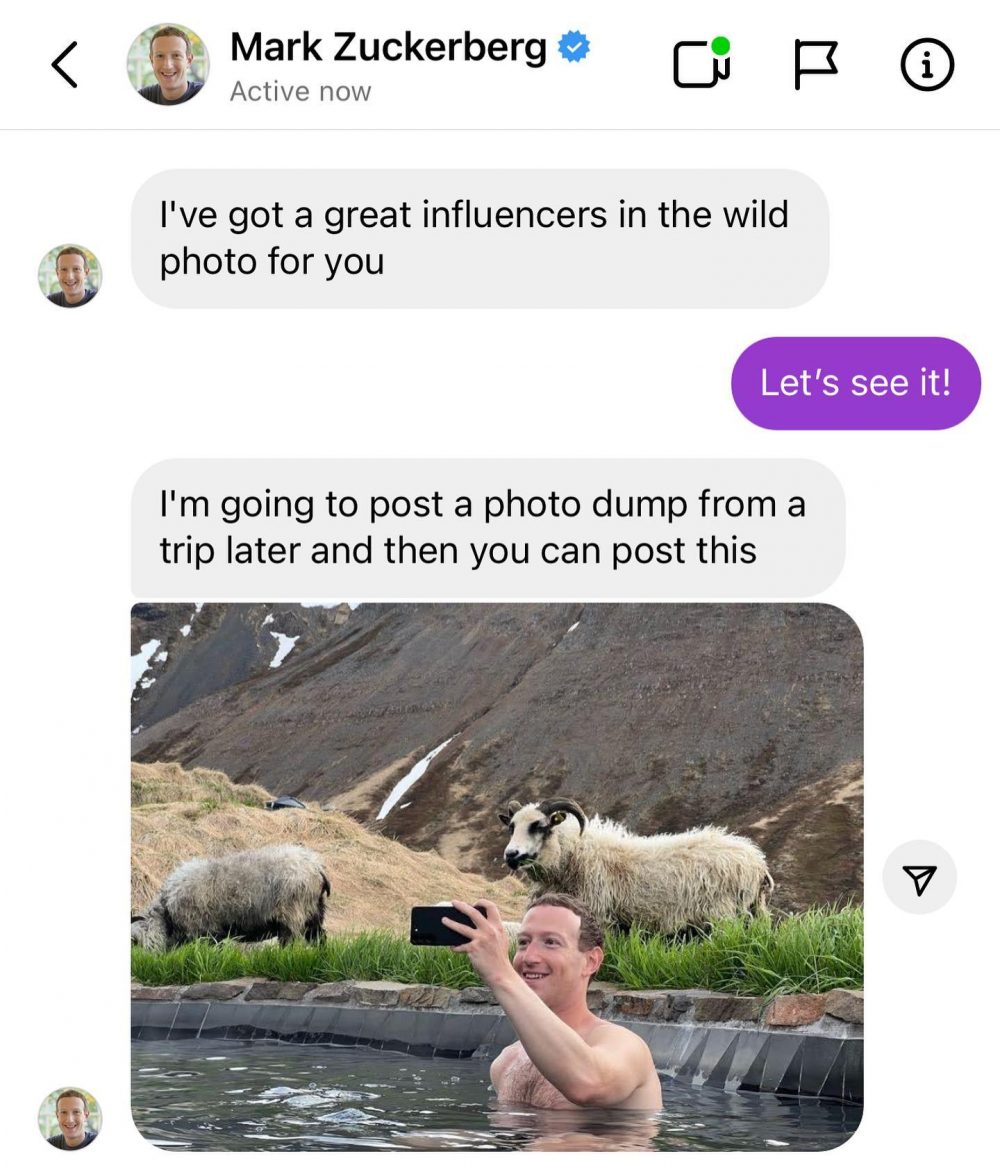 Entiendo que te has pasado Instagram cuando el propio Mark Zuckerberg te envía un aporte