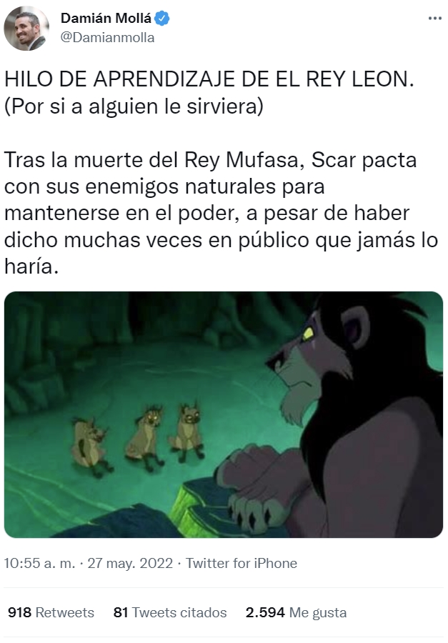 La moraleja de El Rey León