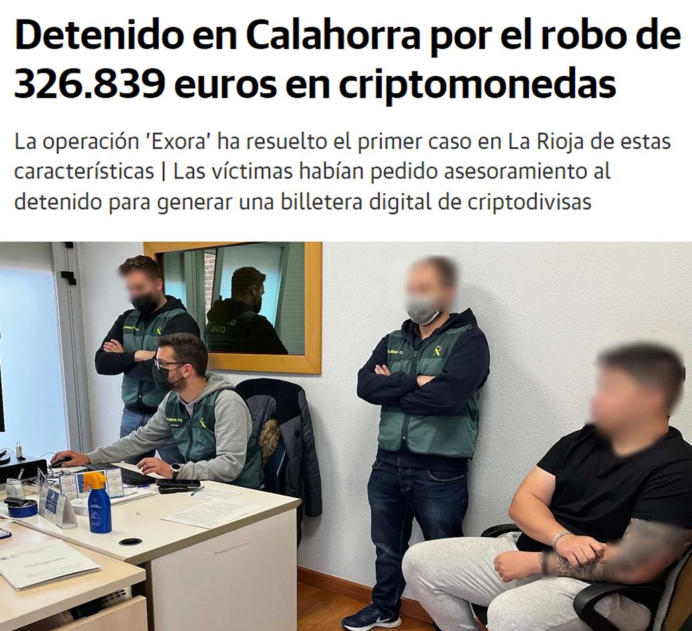Detenido un riojano por robar más de 300.000 euros en criptomonedas
