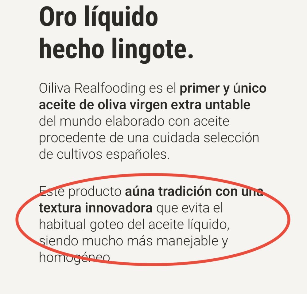 AOVE = Aceite de Oliva Virgen Extra