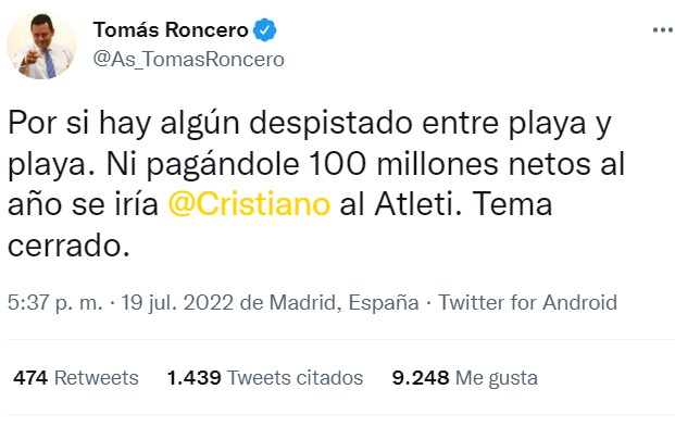 El gafe ha hablado...