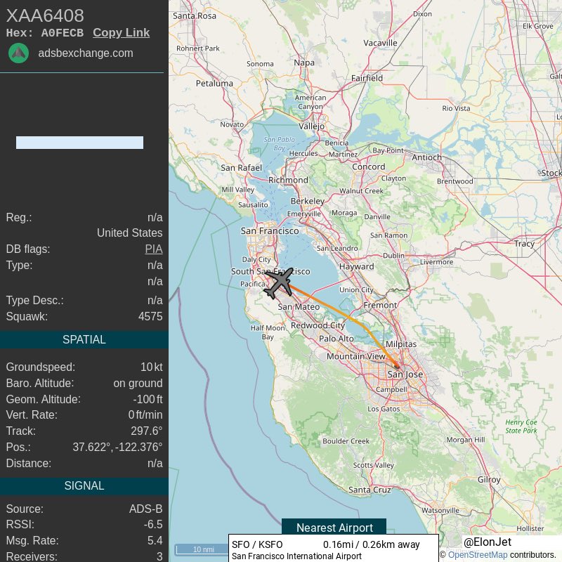 Elon Musk tomó un vuelo de 9 minutos a San Francisco desde San José, que está literalmente a 5 paradas en el cercanías.