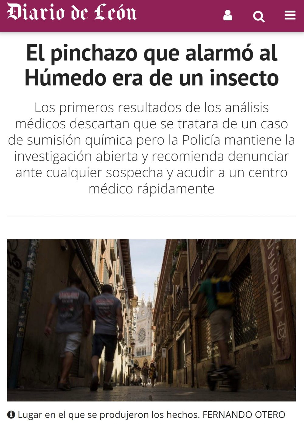 La joven que denunció un pinchazo en el Húmedo fue atacada por un insecto