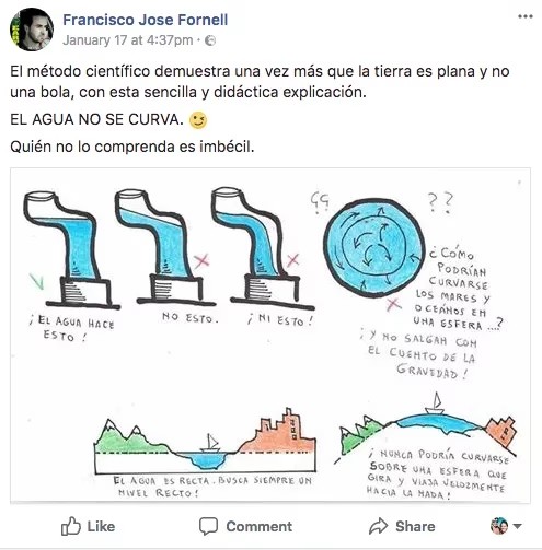 "El agua no se curva"