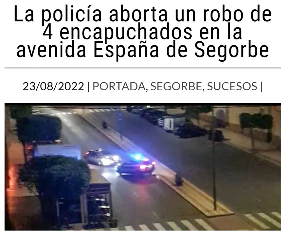 Aluniceros escapando de la policía en coche por los pelos (Segorbe)
