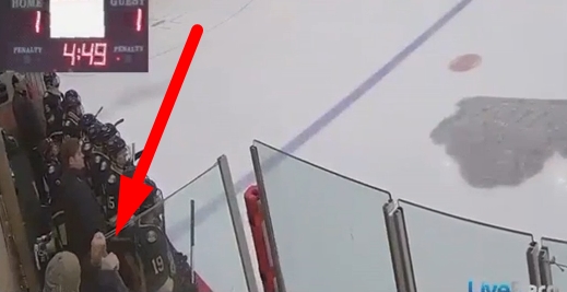 Entrenador de hockey hielo se agarra a una de las mamparas del campo y... se mocha un dedo