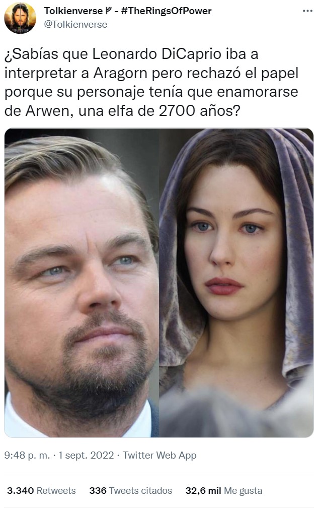 DiCaprio rechazó el papel de Aragorn en El Señor de los Anillos
