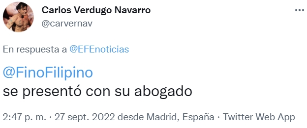 Sospecho que no se va a declarar inocente...