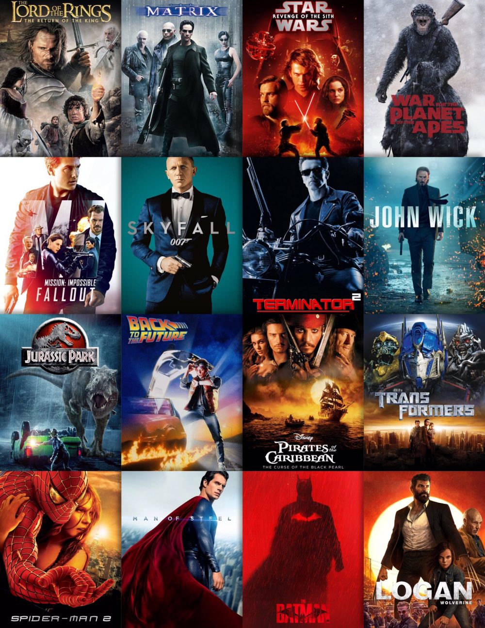 16 películas random y solo puedes quedarte con una de cada fila