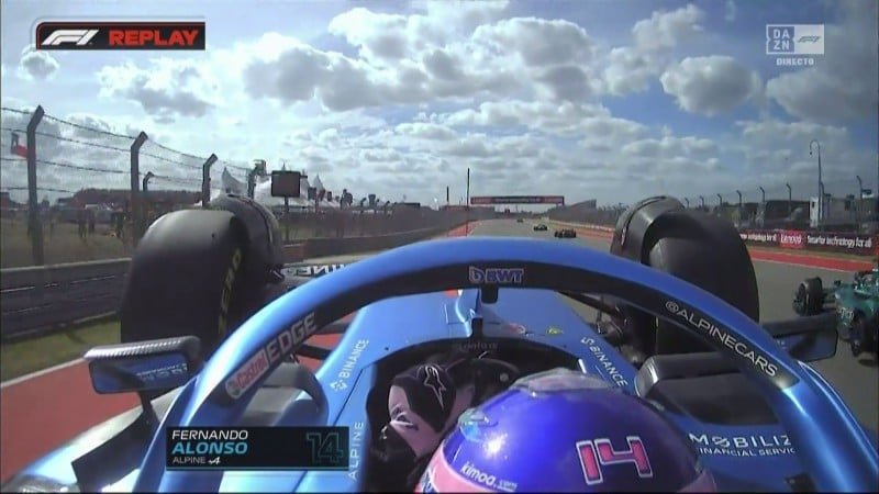 Alonso ha volado en el GP de EEUU. Literalmente.