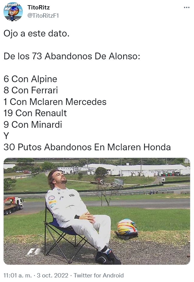 Fernando Alonso se convirtió ayer en el piloto de F1 con más carreras disputadas de la historia: 350