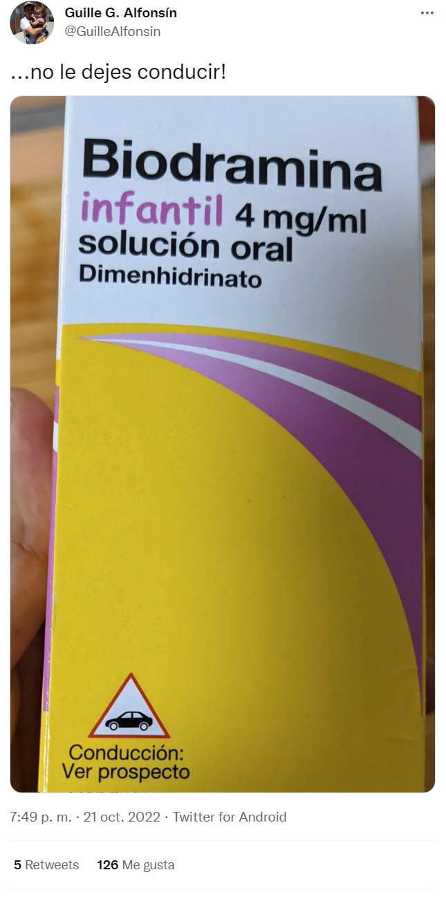 Biodramina Infantil. Está bien, pero cuidado...