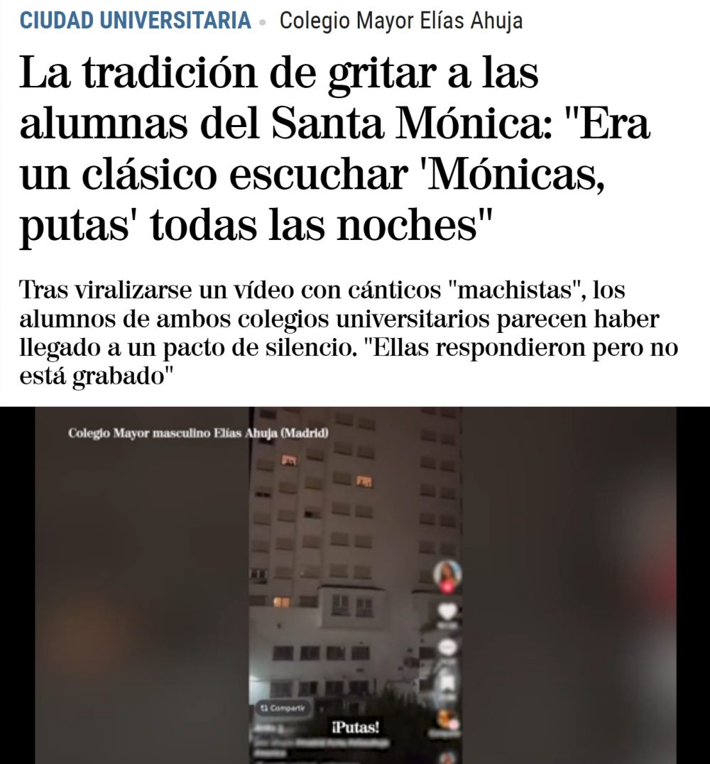 Comunicado de las colegialas del Colegio Mayor Santa Mónica