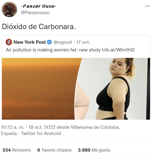 Un estudio publicado por el New York Post afirma que las mujeres están engordando por culpa de la contaminación