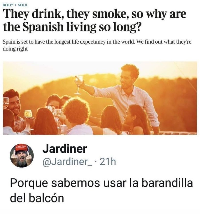 "Beben, fuman... Entonces ¿Por qué los españoles viven tanto?"