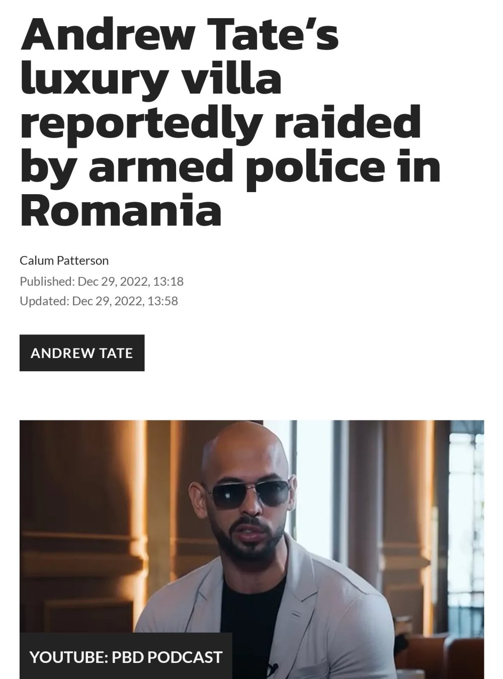 Andrew Tate: Tragedia en 4 actos