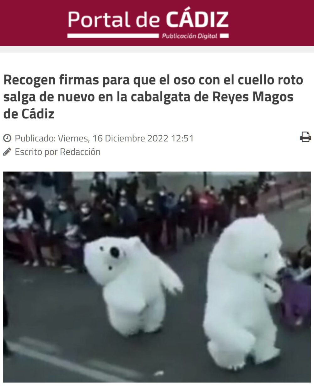 QUE VUELVA EL OSO PERJUDICADO