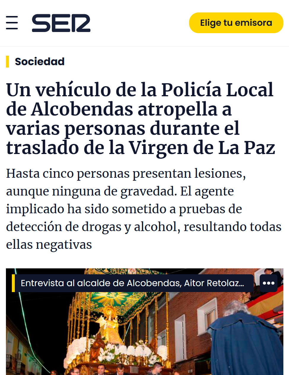 Ni acompañado de la virgen y de la policía está uno seguro...
