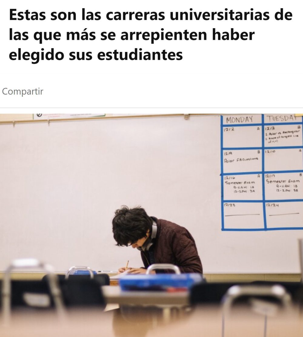 Las carreras universitarias con más arrepentidos