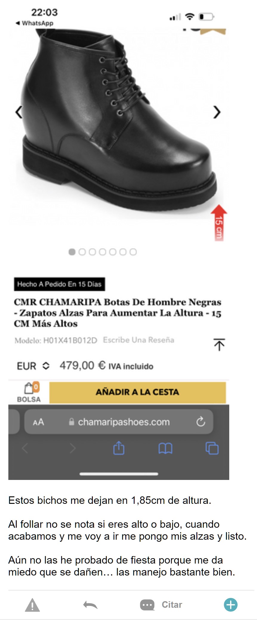 Usando la técnica de Tom Cruising para mojar el churro