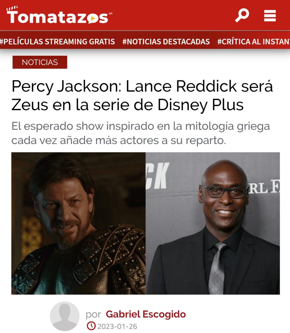 Percy Jackson: Lance Reddick será Zeus en la serie de Disney Plus