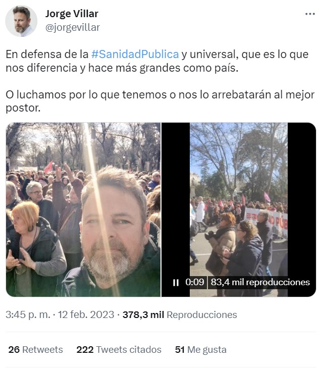 Concejal del ayuntamiento de Cáceres, manifestándose contra Ayuso. Todo en orden...