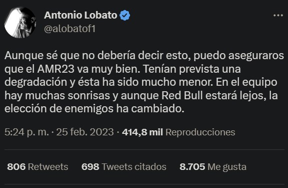 Año 2012, el RB es el más rápido seguido de los McLaren. El Ferrari está aprox a 8 décimas en qualy del RB. Le preguntan a Horner (jefe de Red Bull) quién le preocupa más.