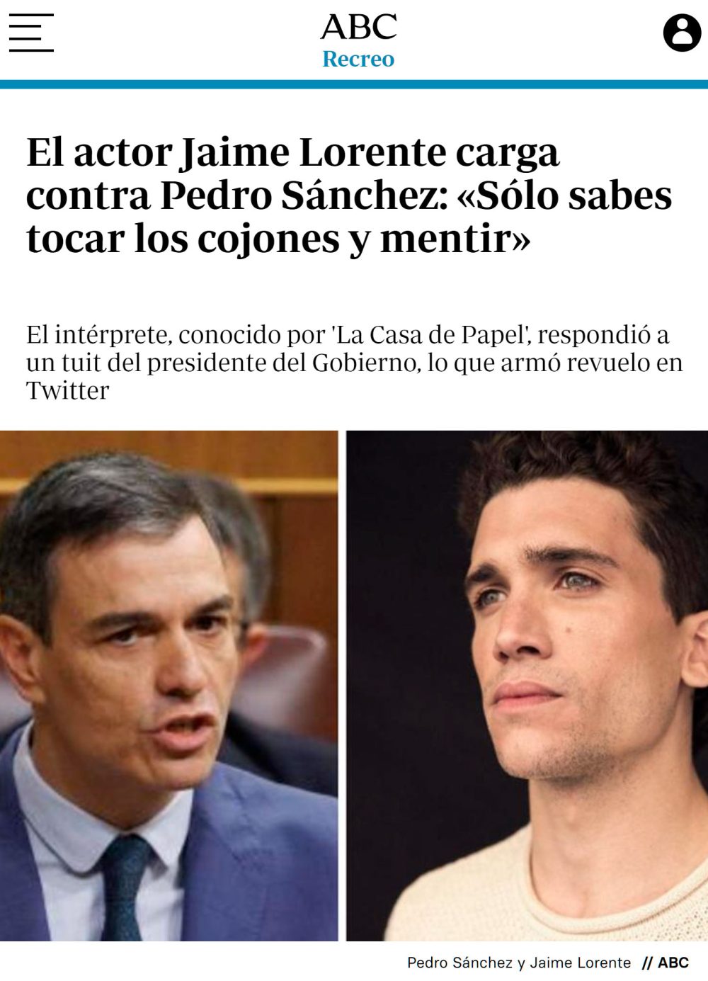 Jaime Lorente no se anda con rodeos...