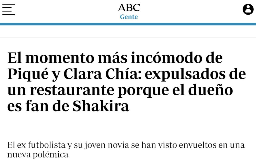 Piqué y Clara Chia expulsados de un restaurante porque el dueño es fan de Shakira