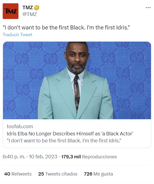 Idris Elba ya no es negro