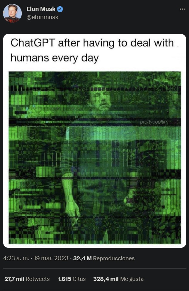 "ChatGPT después de tener que lidiar con humanos a diario"