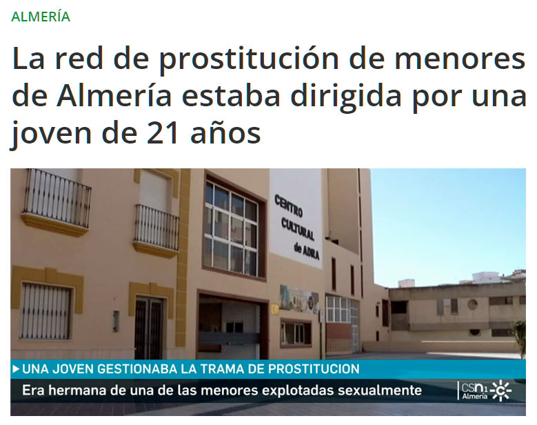 Era hermana de una de las víctimas. En el caso hay imputadas diez personas, entre ellas dos policías locales, uno de Adra y otro de Almería.